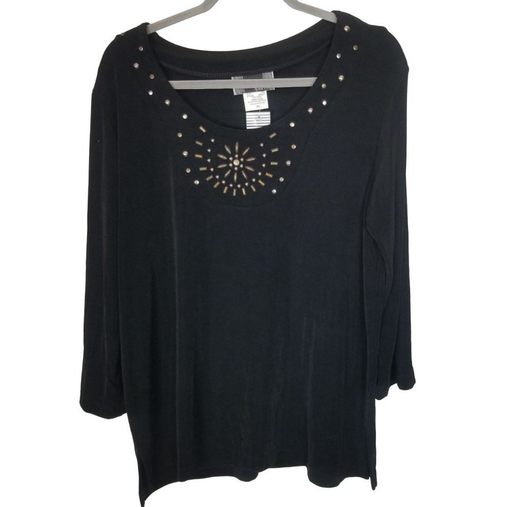 Vintage Slinky Brand Womens M Black Studded Long S
